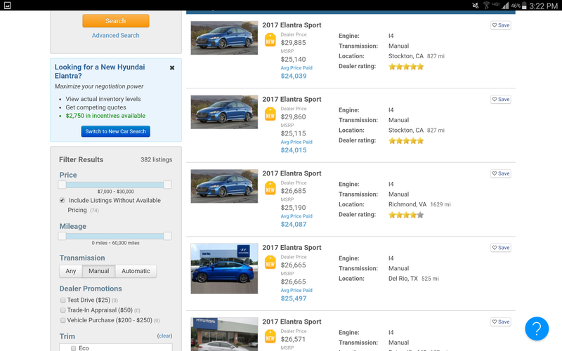 Illustration for article titled Brand New 2017 Elantra Sport is Already Cheaper Than a Two Year Old Fiesta ST